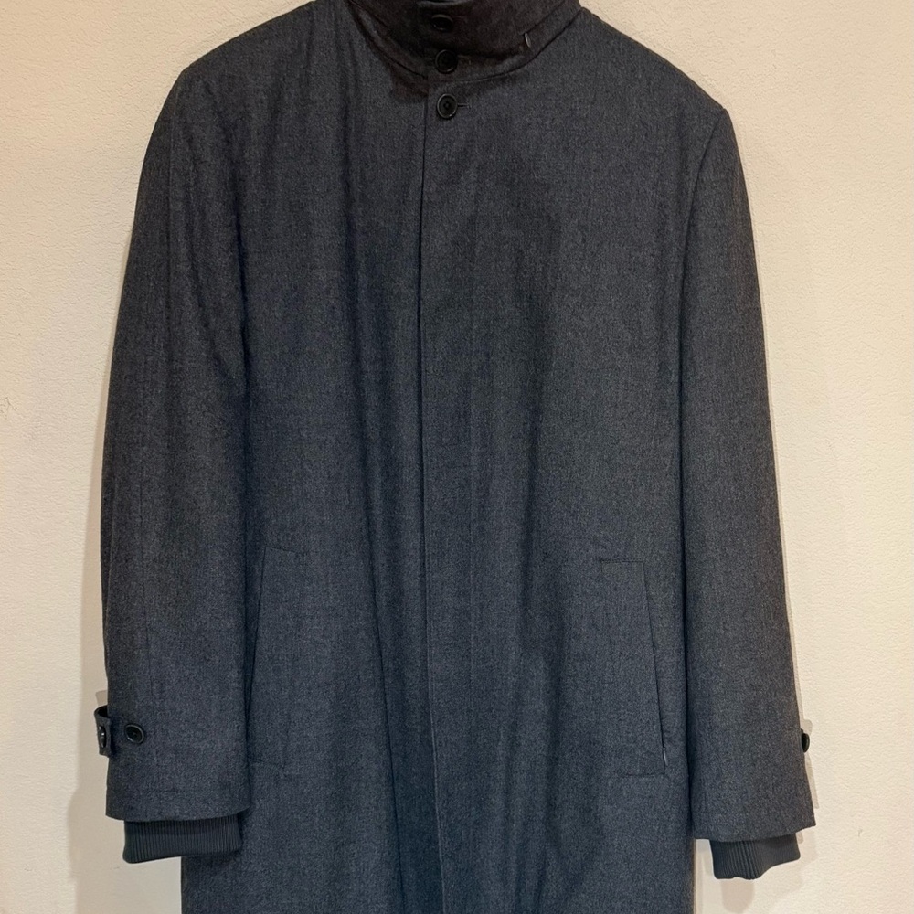 Men's Saks Fifth Avenue Black Label Gray Wool Coat